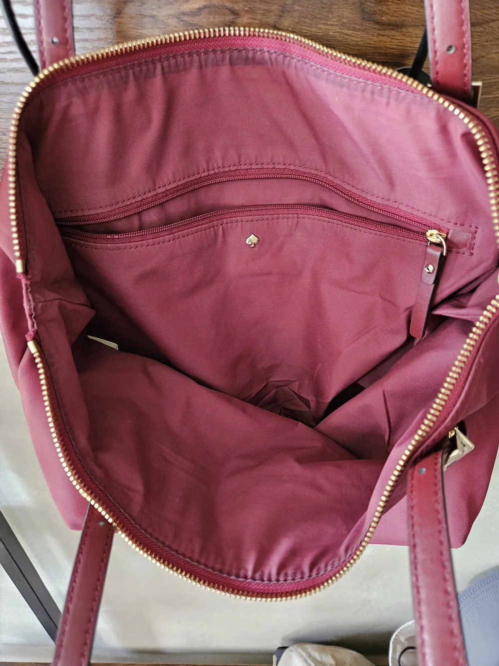 Kate Spade Burgundy Tote Bag with Matching Wallet